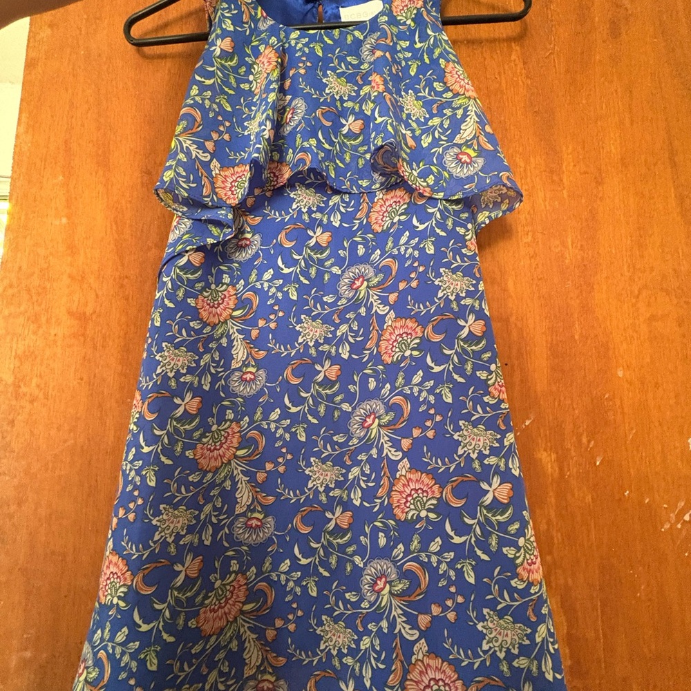 BCBGirls Blue Ruffled Tiered Sundress